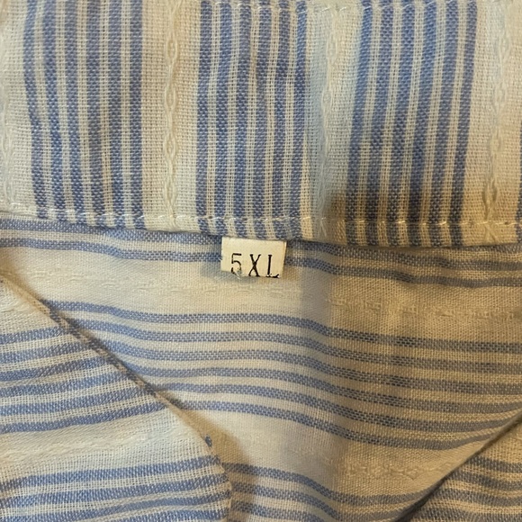 Baby Blue, Light Blue, & White striped, button down blouse, size XL lol - Picture 3 of 3